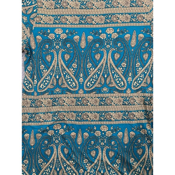 Women's Longyuan Billowy Shortsleeve Blouse Size XL Paisley-like design - Picture 5 of 13